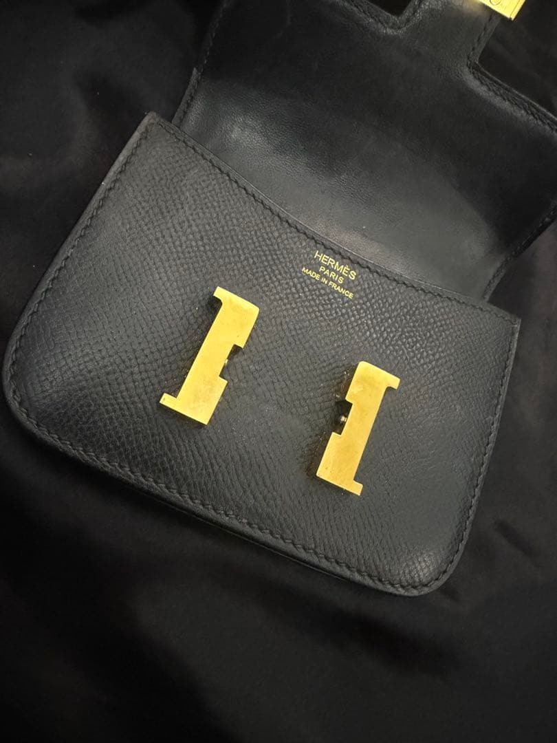 HERMES エルメス コンスタンススリム　財布　ノワール　ゴールド金具