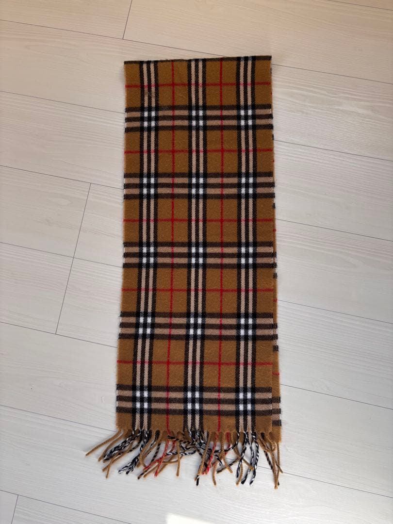 Burberry's 100%カシミヤ チェックマフラー　バーバリー