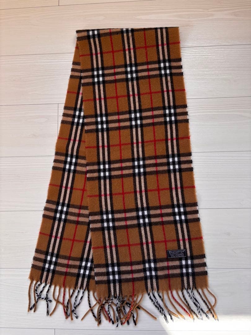 Burberry's 100%カシミヤ チェックマフラー　バーバリー