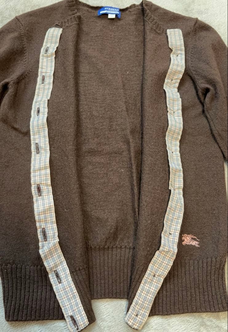 バーバリーロンドン２着セットカーディガン　長袖半袖アンサンブルロゴ刺繍38
