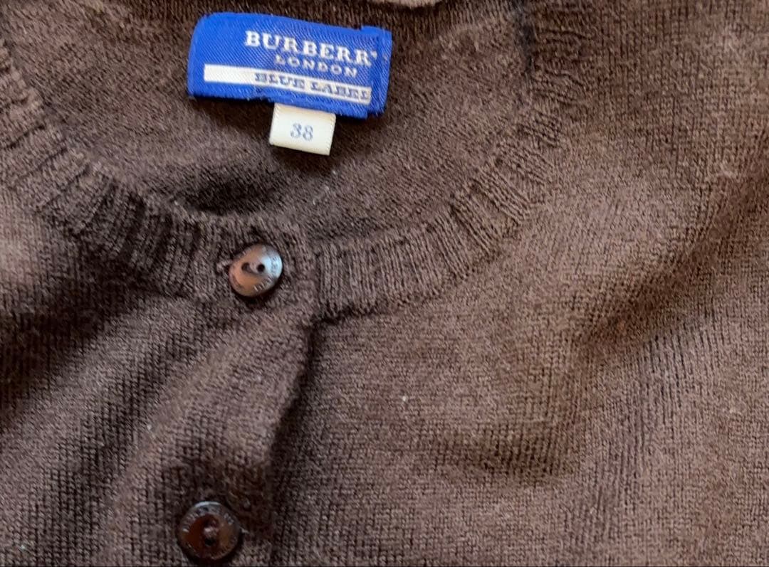 バーバリーロンドン２着セットカーディガン　長袖半袖アンサンブルロゴ刺繍38