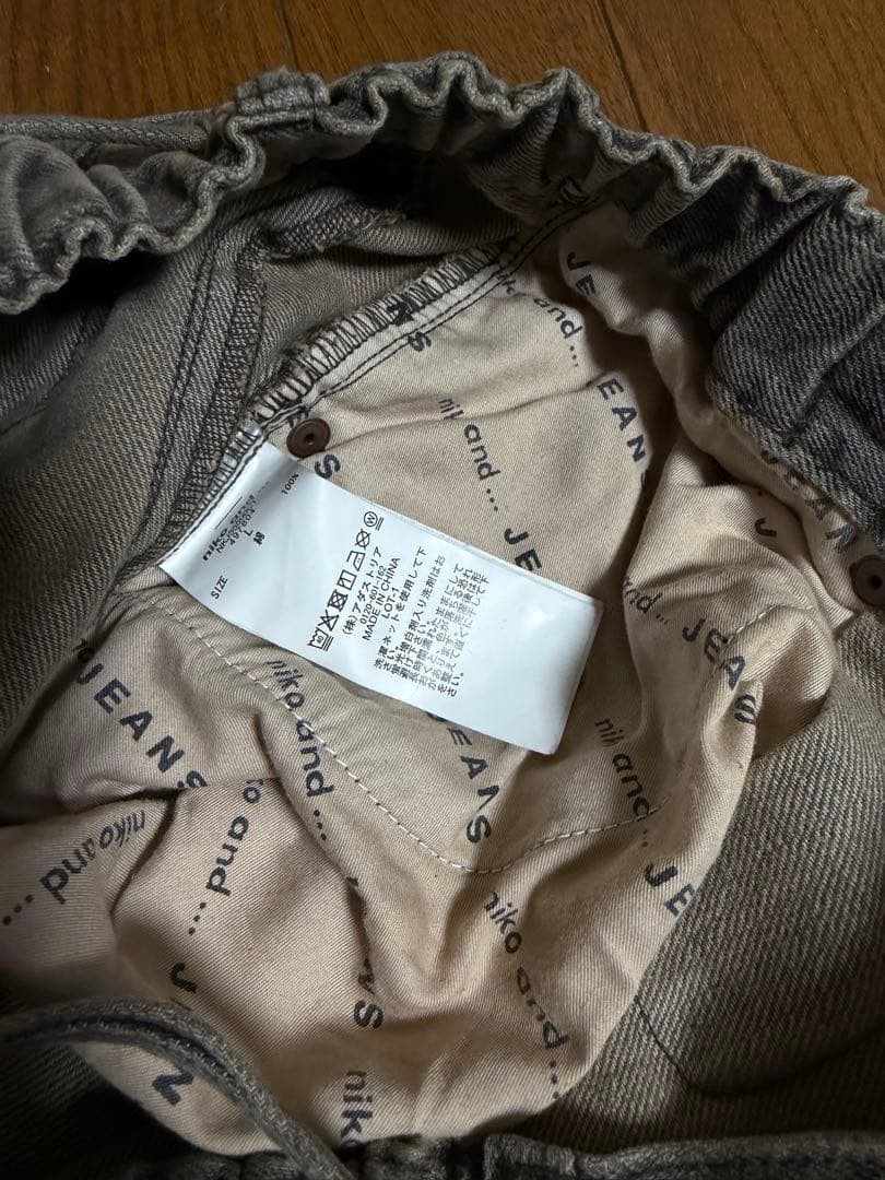 【完売品】ニコアンド REMAKE BARREL DENIM レオパード　L