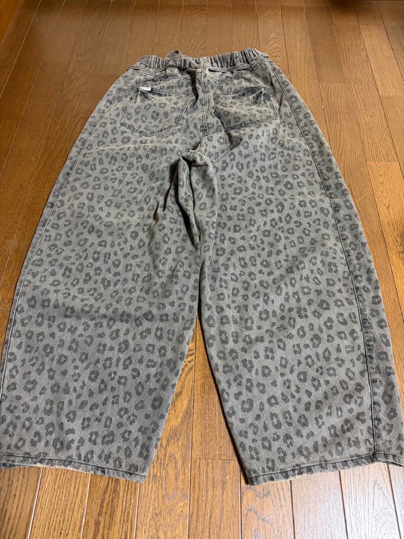 【完売品】ニコアンド REMAKE BARREL DENIM レオパード　L