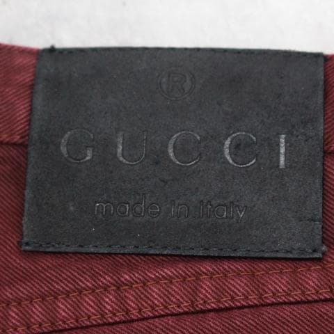 ◇GUCCI ローウエスト パンツ メンズ バーガンディー サイズ44