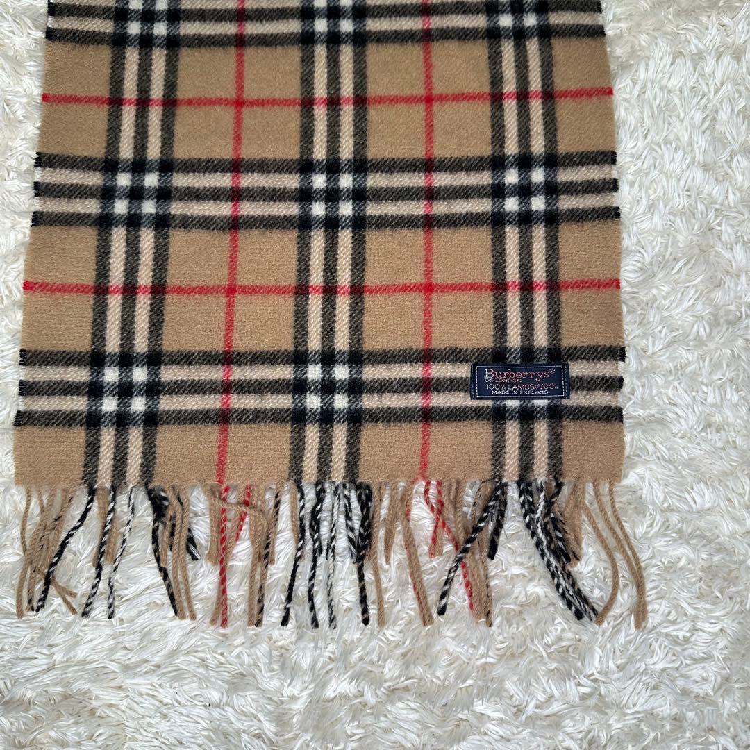 【美品】Burberry マフラー ラムウール100% ノバチェック ベージュ
