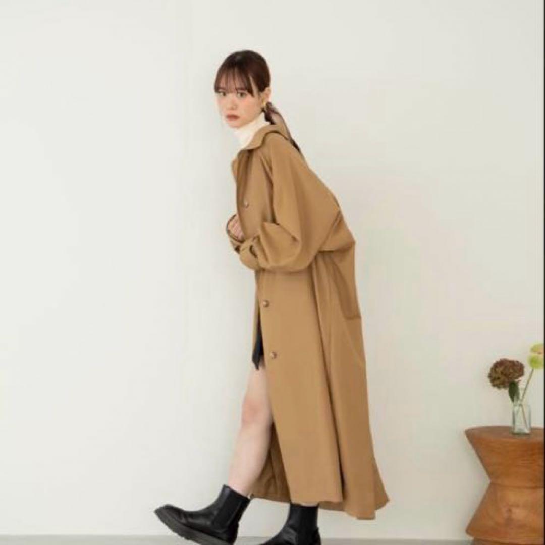 hinari スタンドカラーロングコート