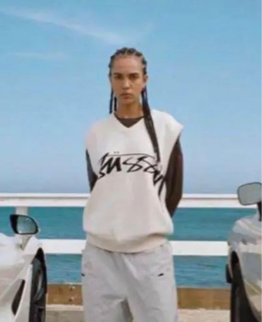 【soy】Stussy ニットベスト アイボリー Sサイズ