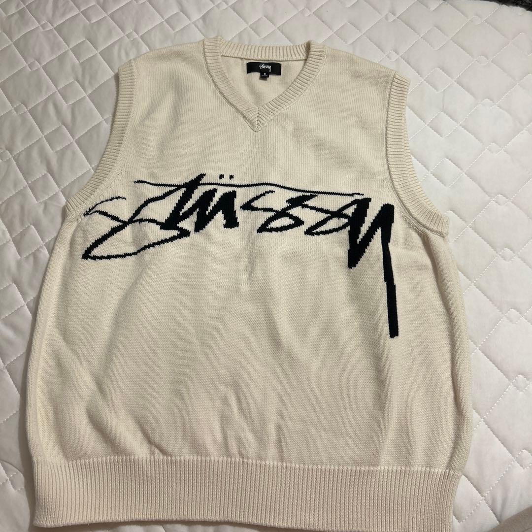 【soy】Stussy ニットベスト アイボリー Sサイズ