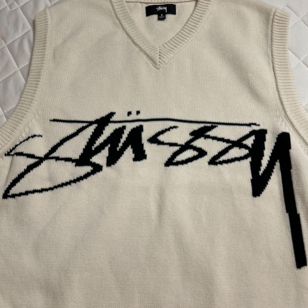 【soy】Stussy ニットベスト アイボリー Sサイズ