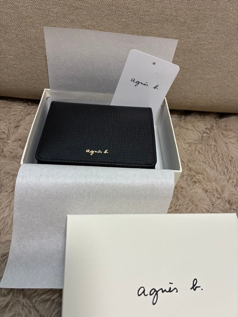 agne's b. VOYAGE ブラック 二つ折り財布