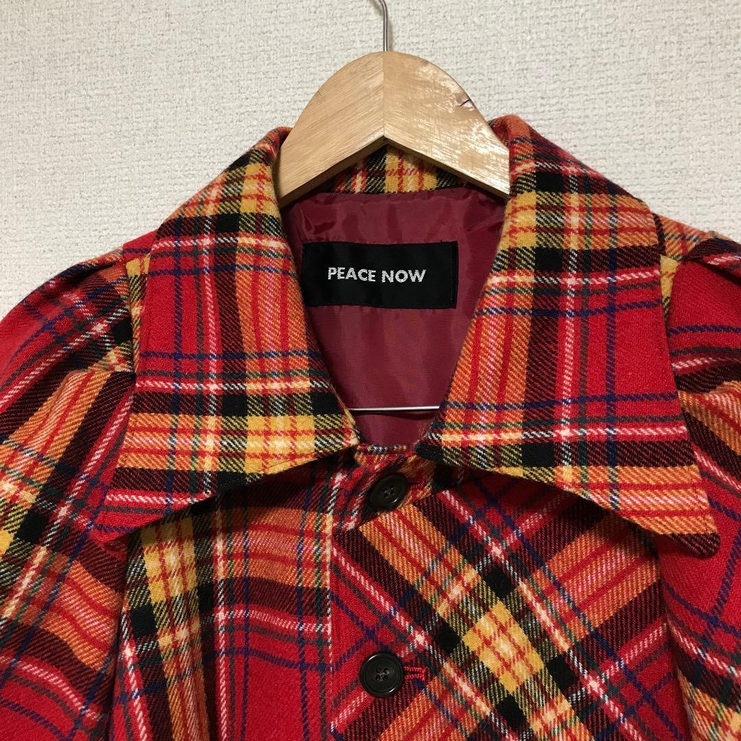 美品　PEACE NOW チェック柄　デザインジャケット