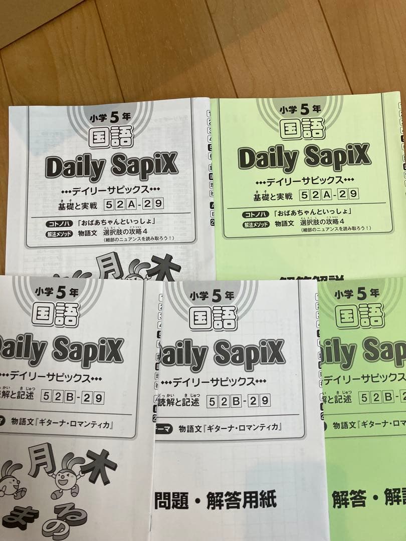 5年　SAPIX 算数・国語　2024年　1年分