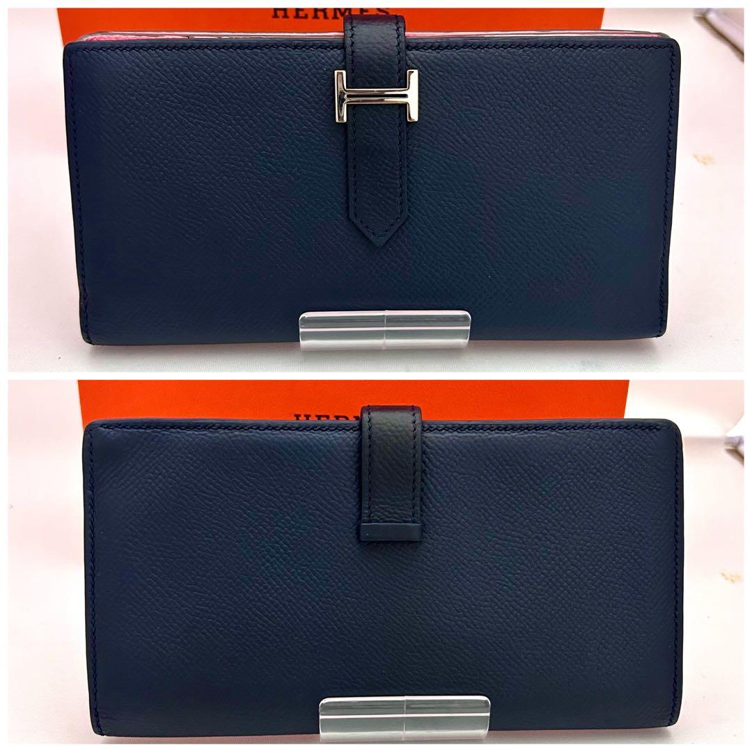 HERMES べアンスフレ　バイカラー　ネイビー　ピンク