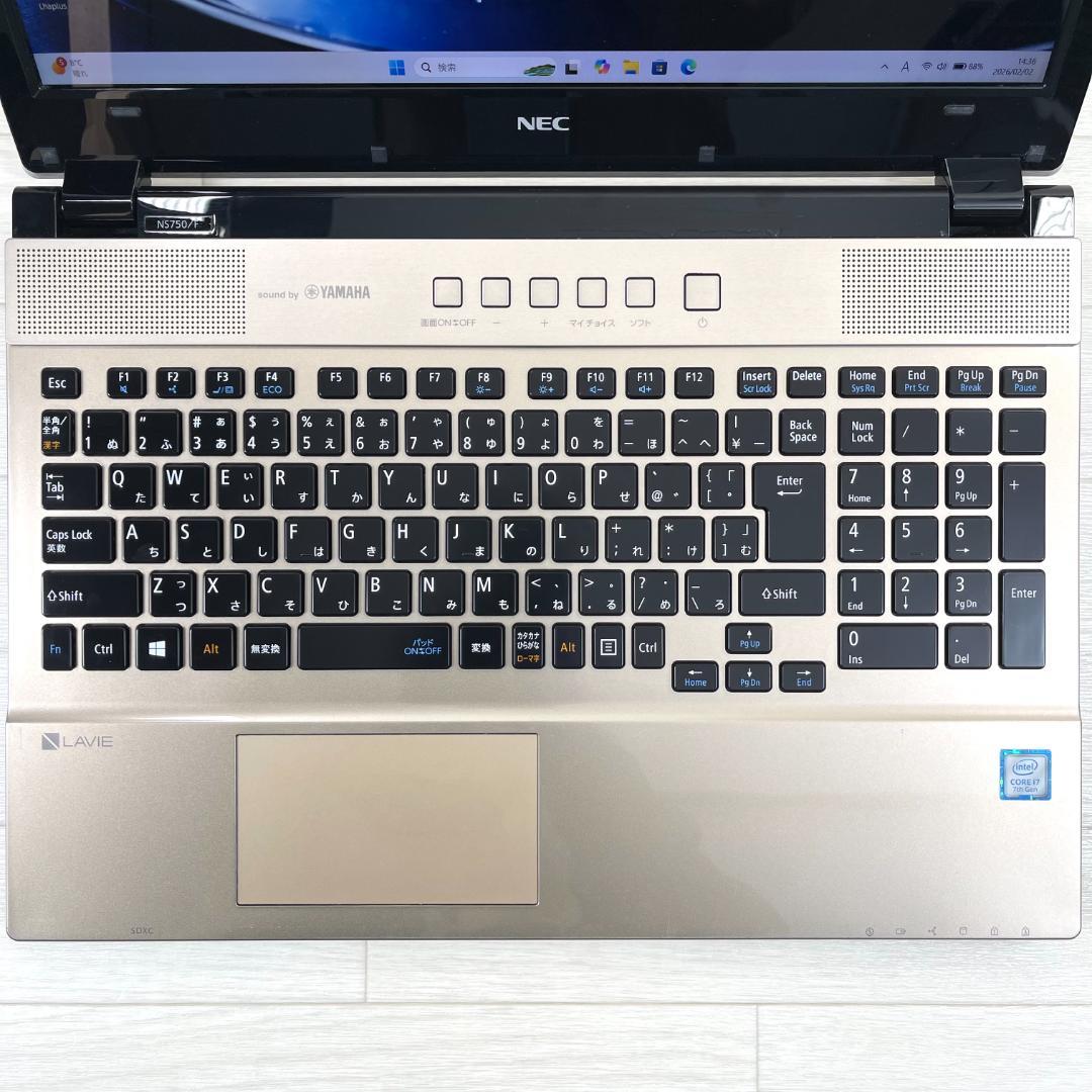 NEC i7 新品SSD＋HDD メモリ16G タッチパネル ノートパソコン