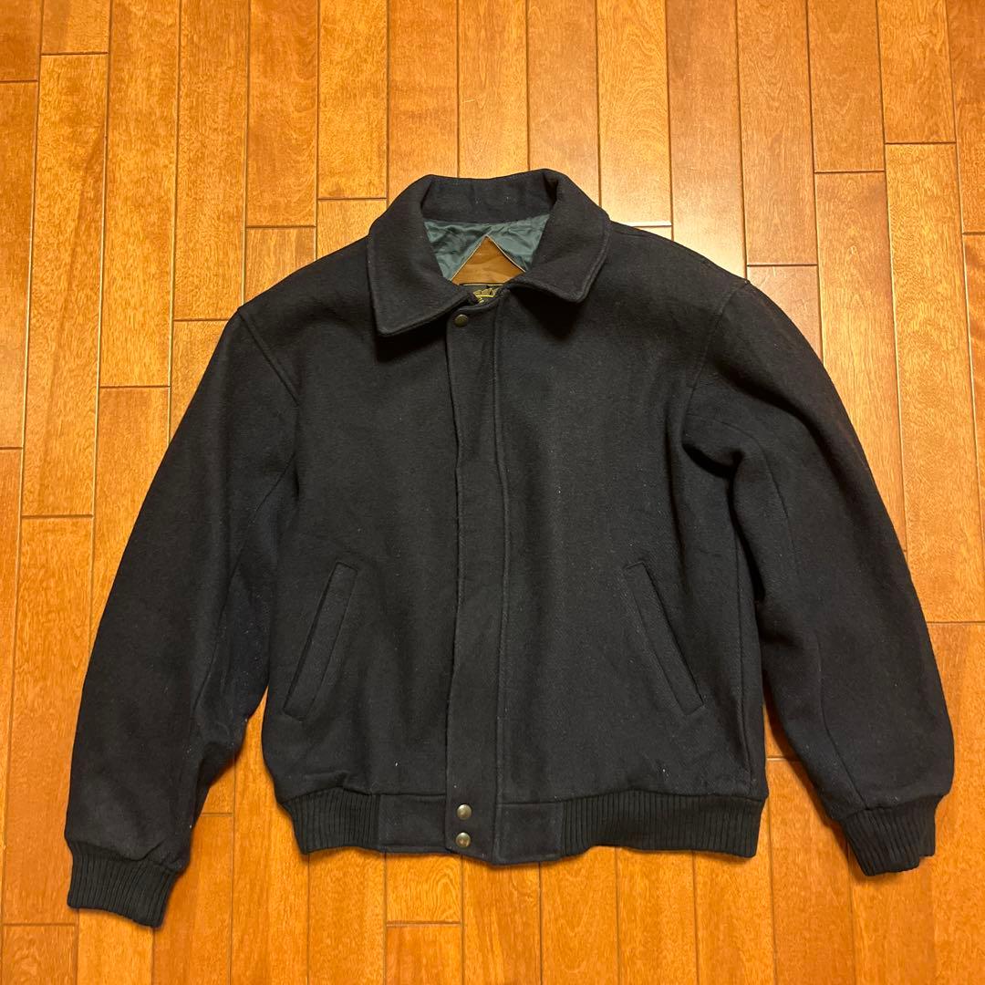 Eddie Bauer 80s ウールブルゾン レザー エルボーパッチ