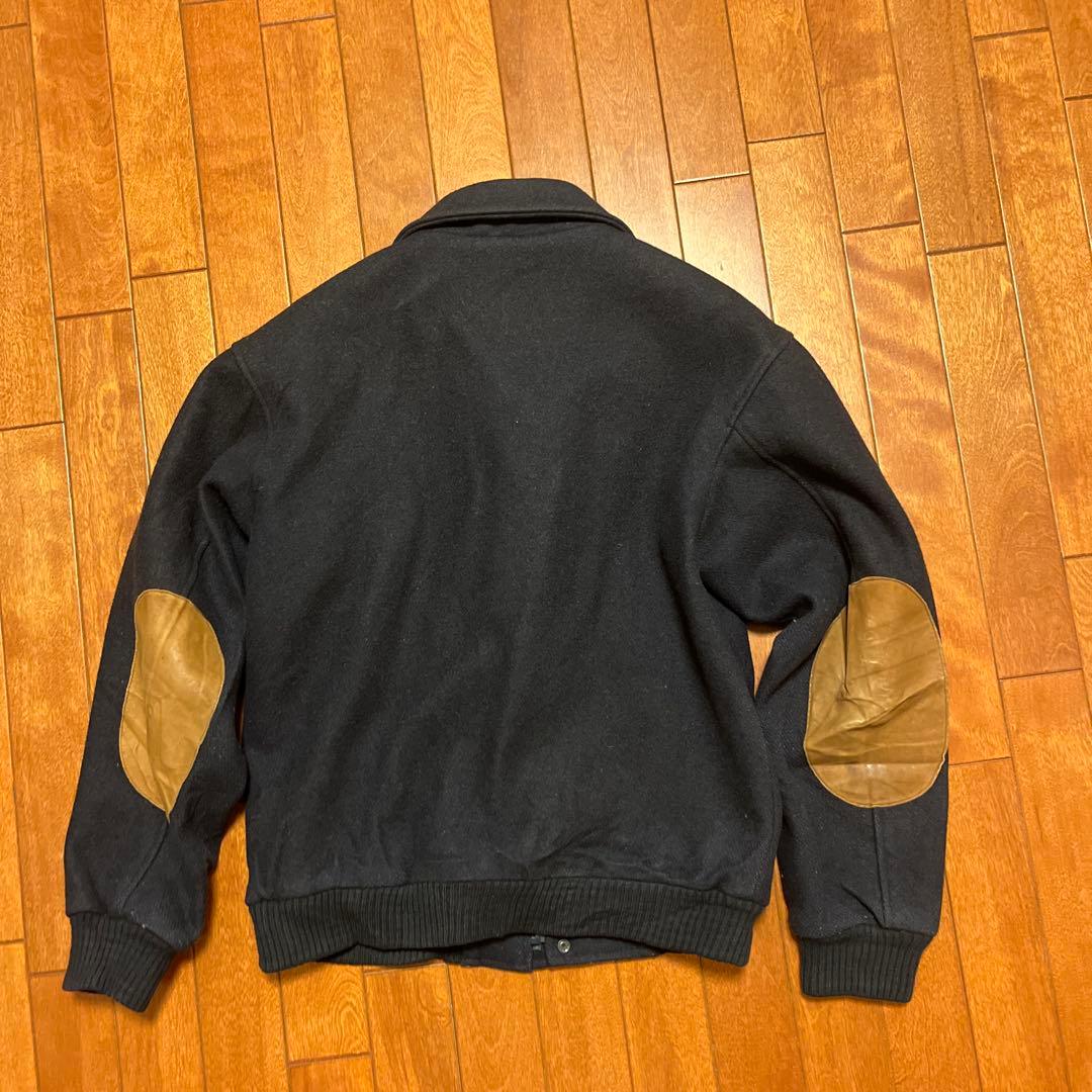 Eddie Bauer 80s ウールブルゾン レザー エルボーパッチ