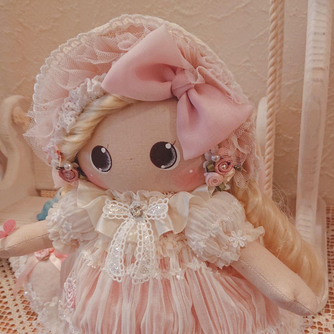 ❁ハンドメイドドール❁お人形❁ロリータ❁ロリータボンネット❁春❁ピンク