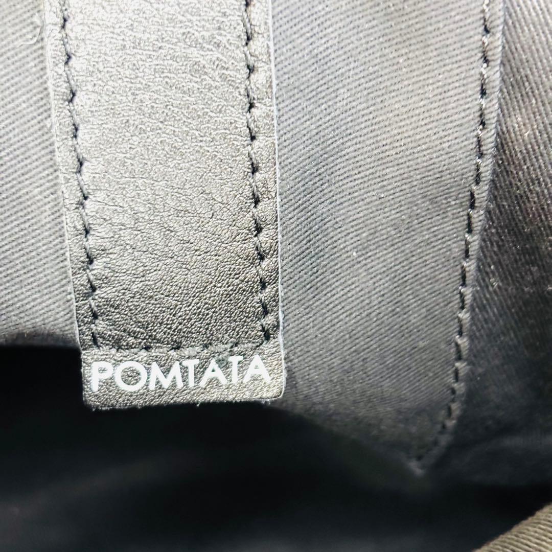 POMTATA CANDY本革ボディバッグ黒2WAY軽量