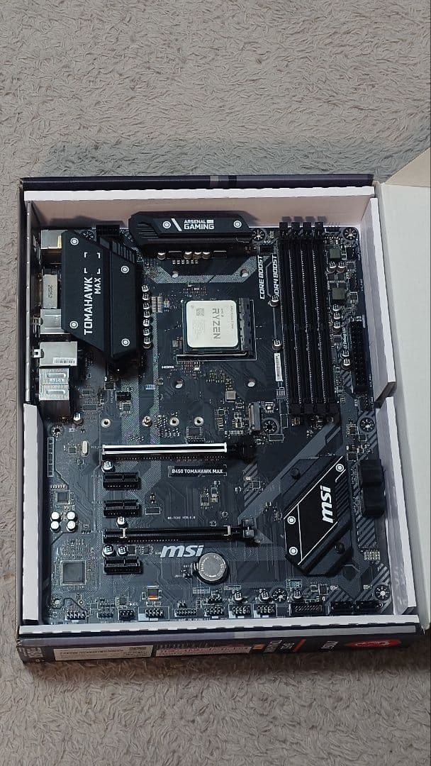 Ryzen5 3600 CPU + マザボ(B450 TOMAHAWK MAX)