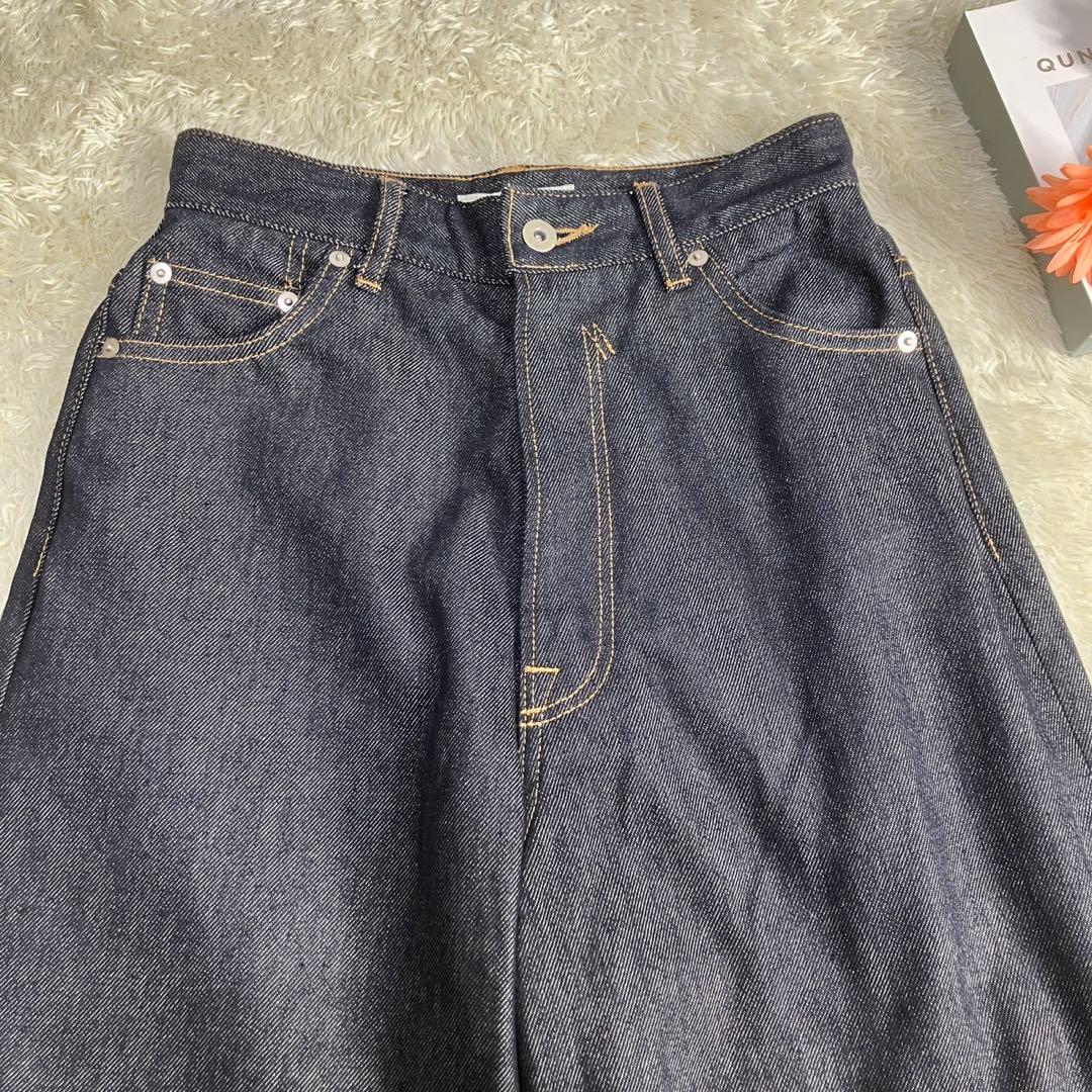 美品✨完売品　LA PEAU DE GEM ハイウエストストレートデニムパンツ