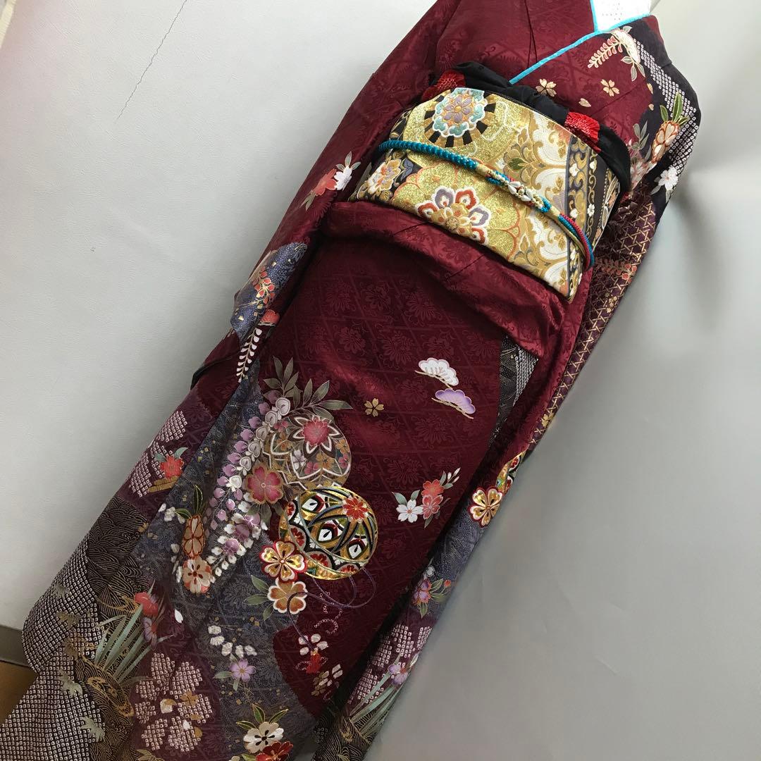 豪華 振袖三点セット お着物 袋帯 長襦袢
