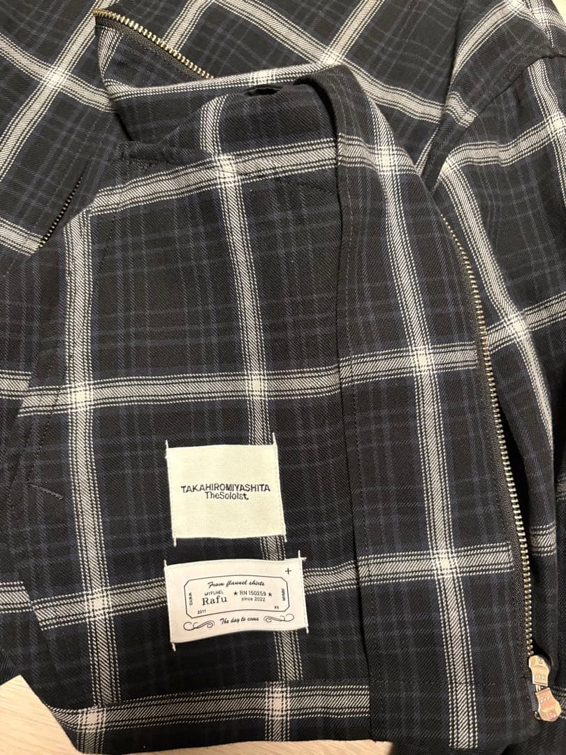 25SS ソロイスト チェックブルゾン　シャツ　46