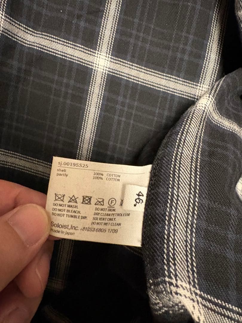 25SS ソロイスト チェックブルゾン　シャツ　46