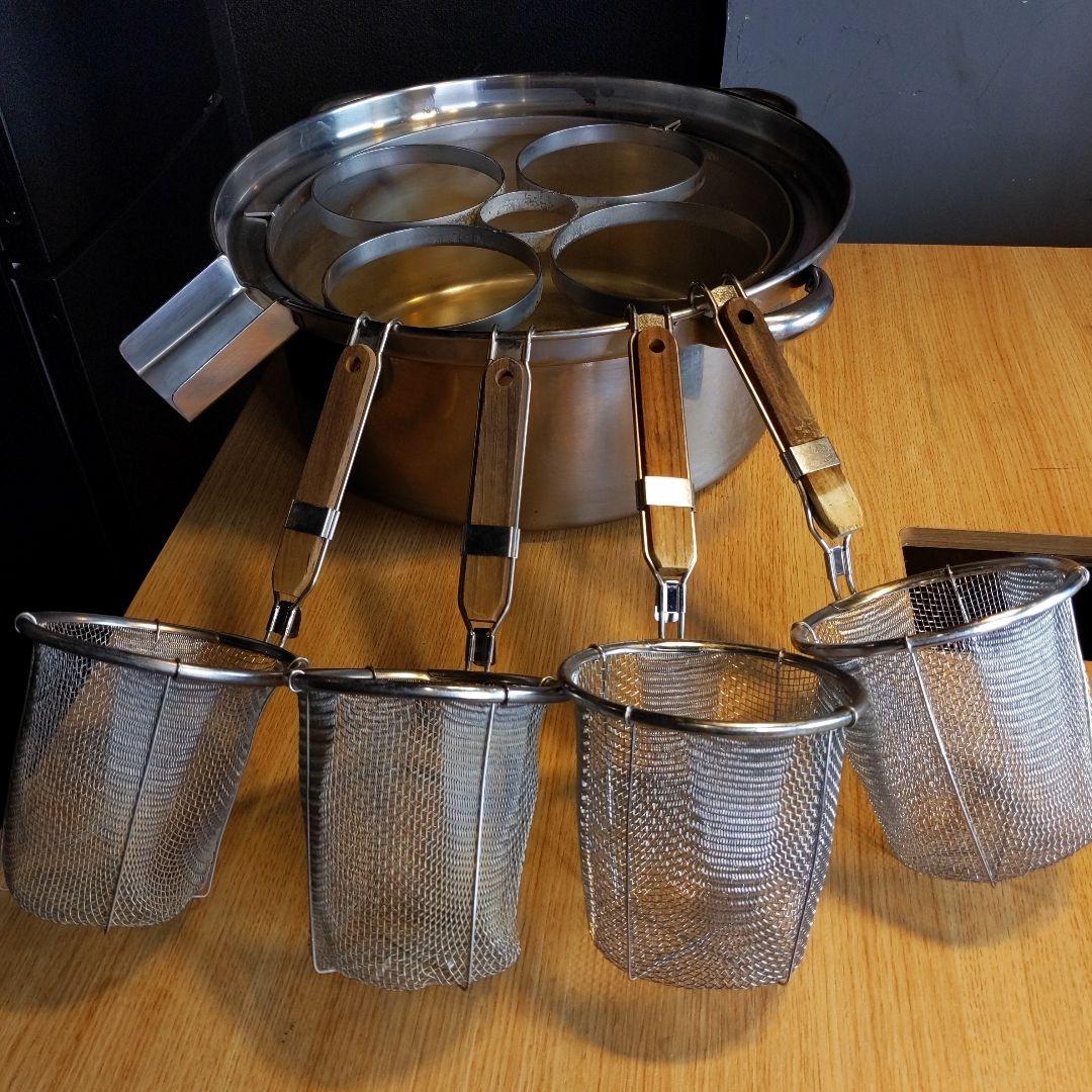 D1206　ラーメン鍋　ストレーナー　セット　麺切り　湯切り　4玉分　厨房機器