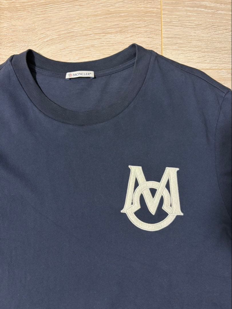 ヒ*ロ様 MONCLER ネイビー 半袖Tシャツ メンズ