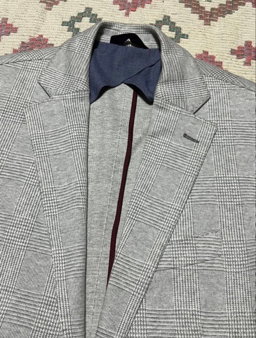 美品 SARTORIA LATORRE グレー チェック柄 2Bジャケット50