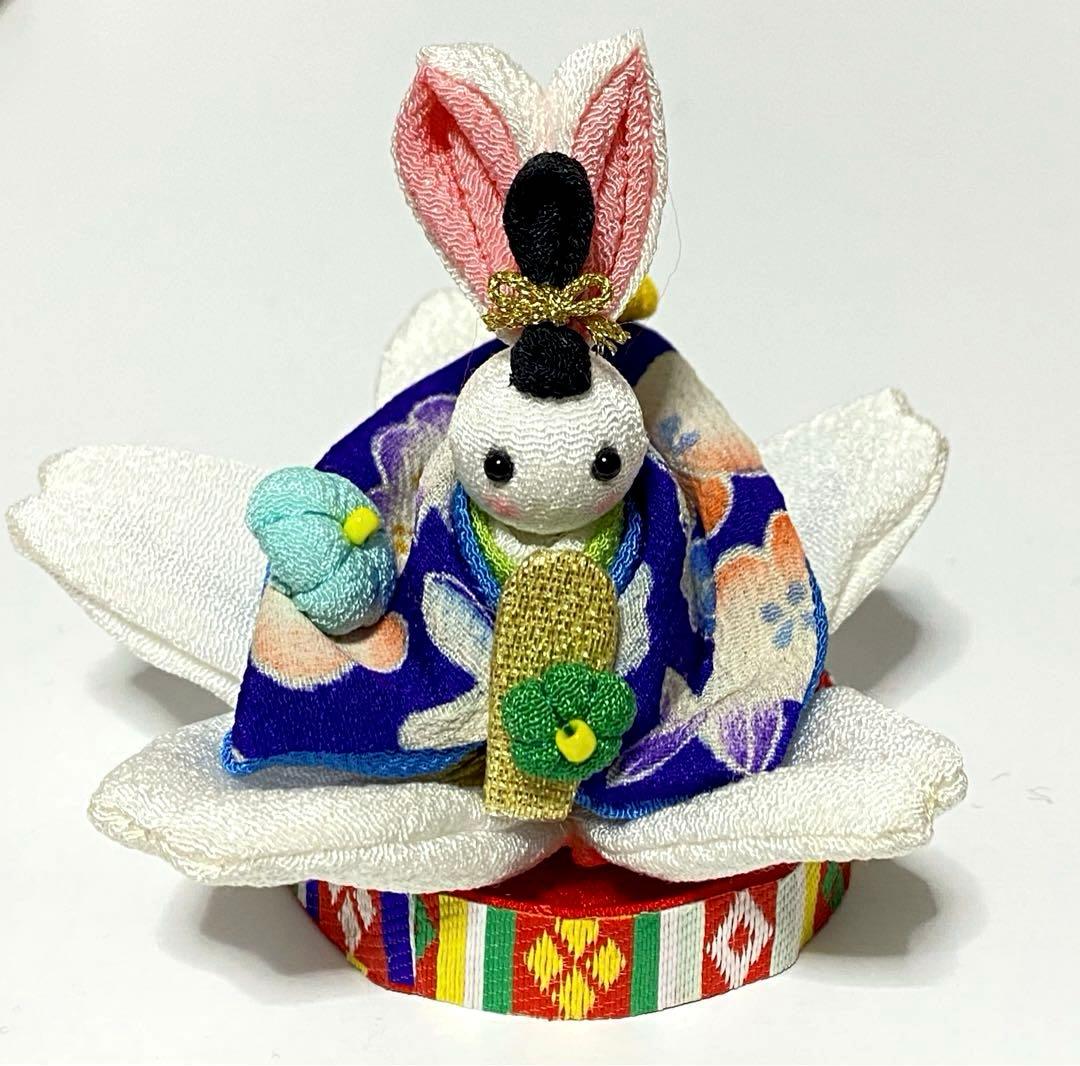 お雛様　うさぎの雛人形　雛祭り　桃の節句　ちりめん細工　コンパクト