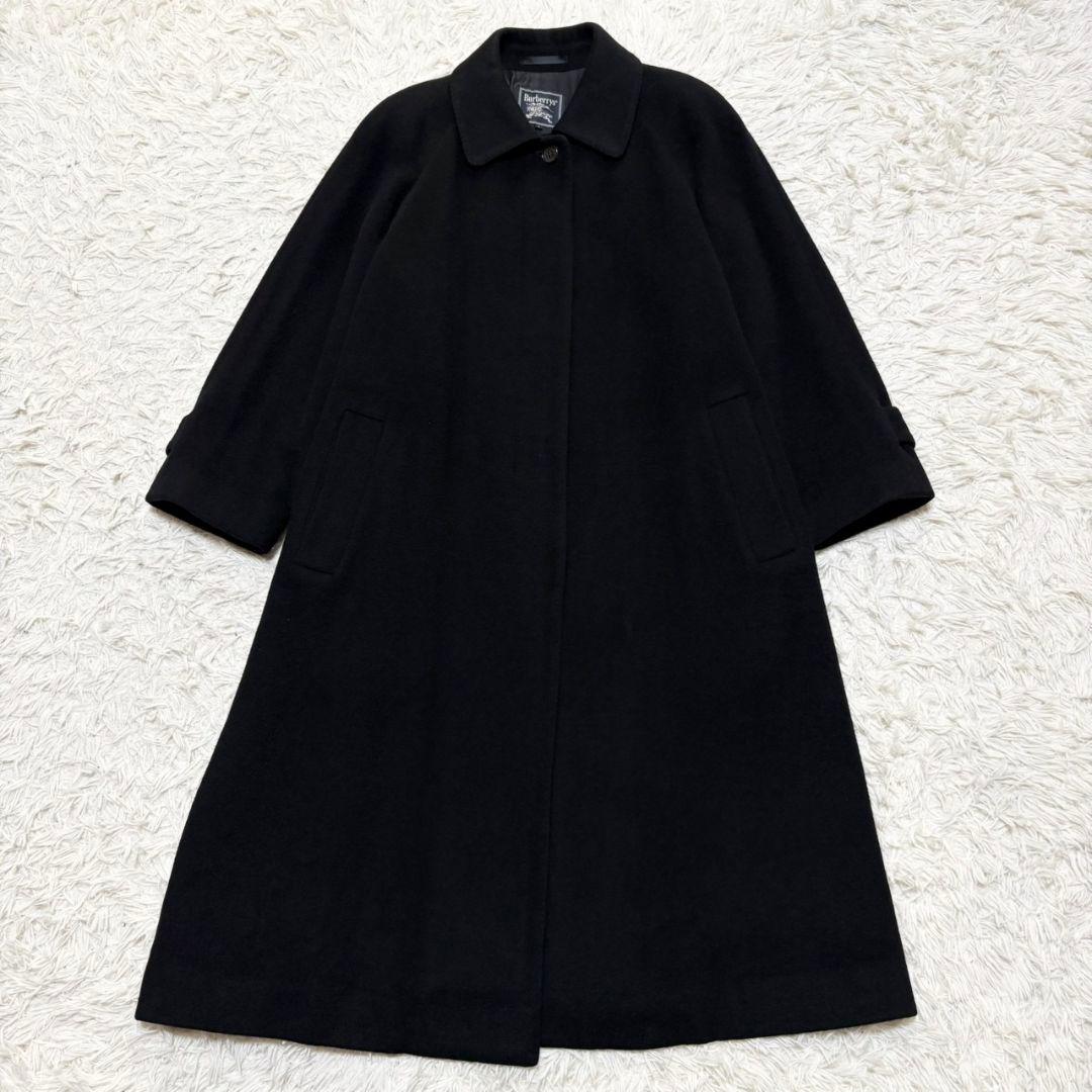 極美品 バーバリーズ ロングコート カシミヤ100% 黒