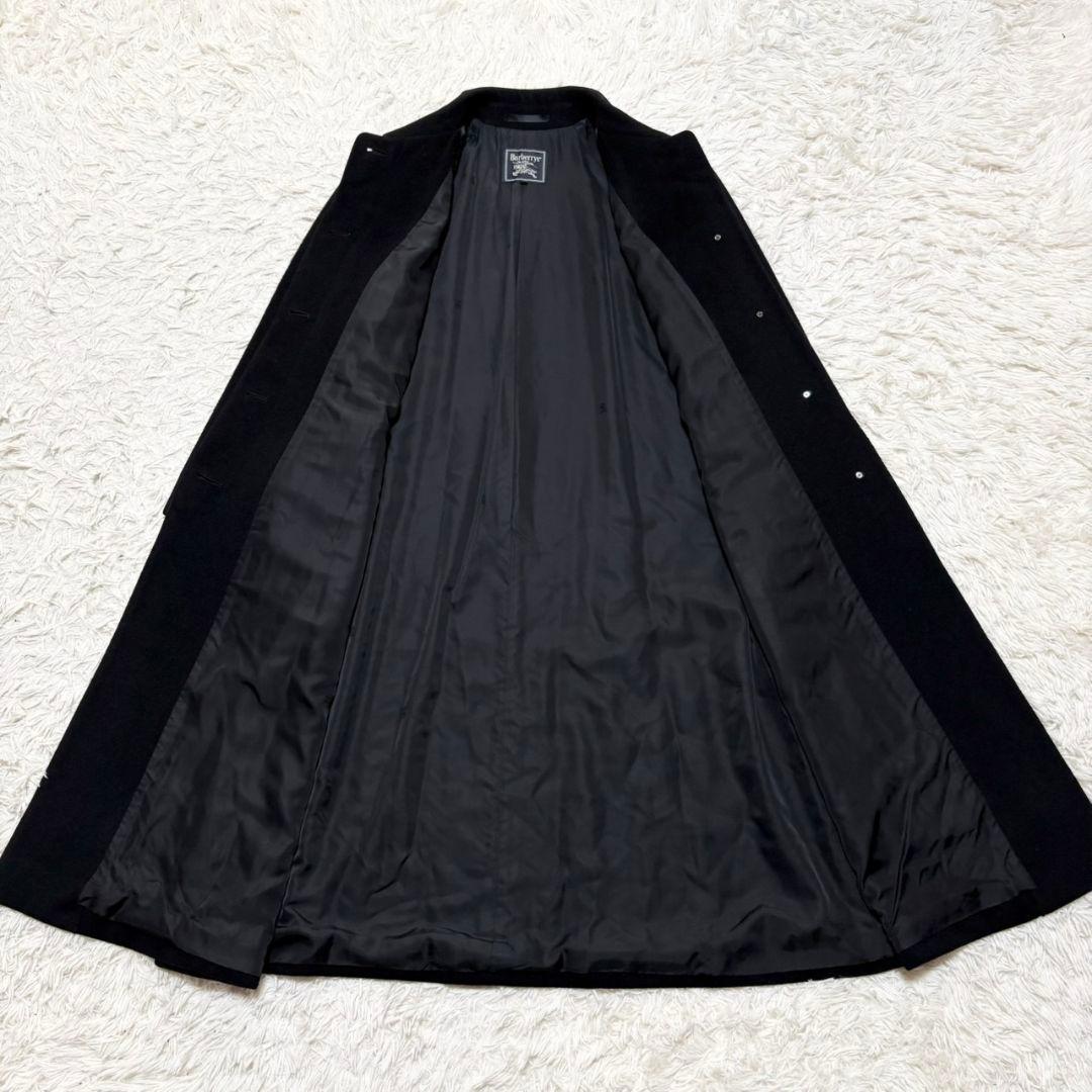 極美品 バーバリーズ ロングコート カシミヤ100% 黒