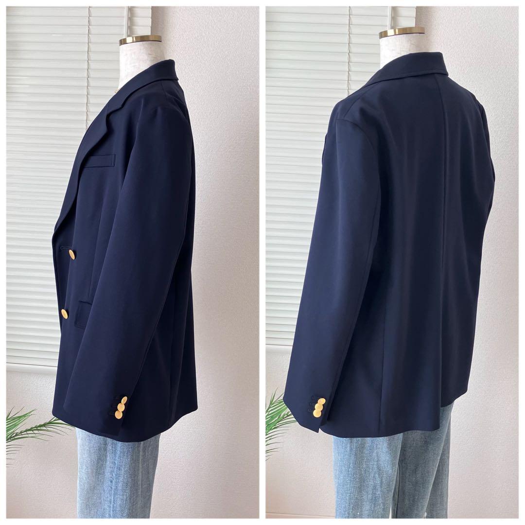 Spick & Span ドライツイルダブルブレストジャケット 紺 36