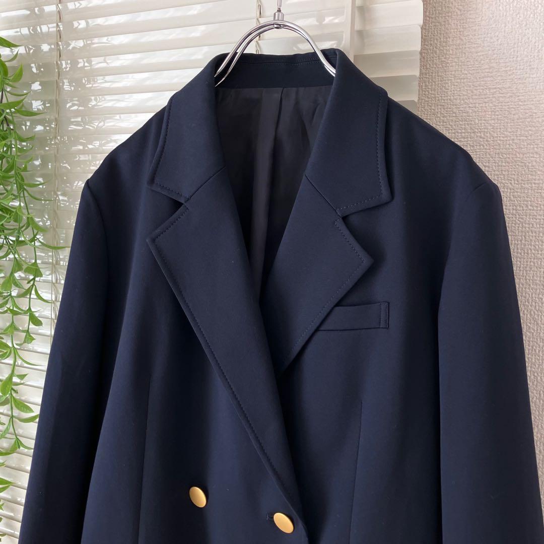 Spick & Span ドライツイルダブルブレストジャケット 紺 36