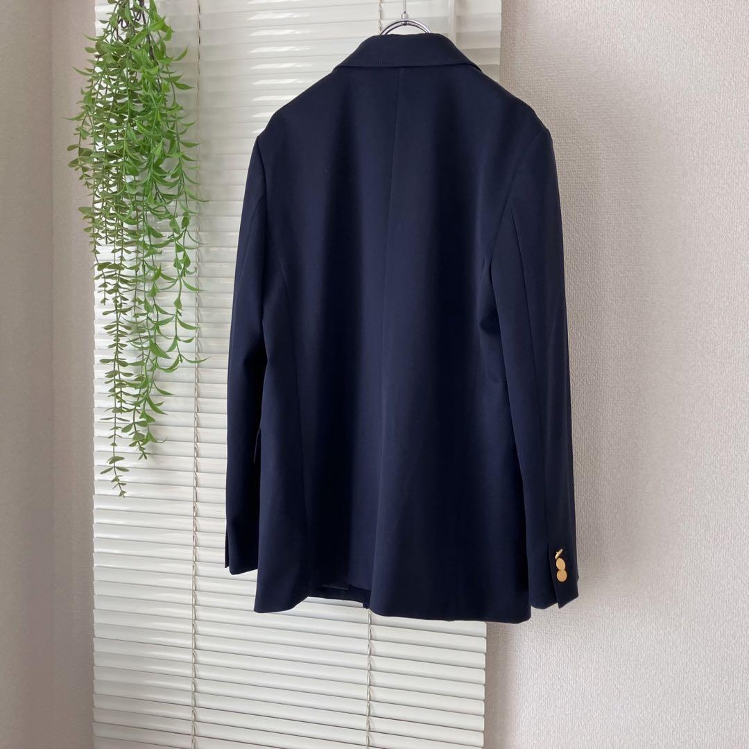 Spick & Span ドライツイルダブルブレストジャケット 紺 36