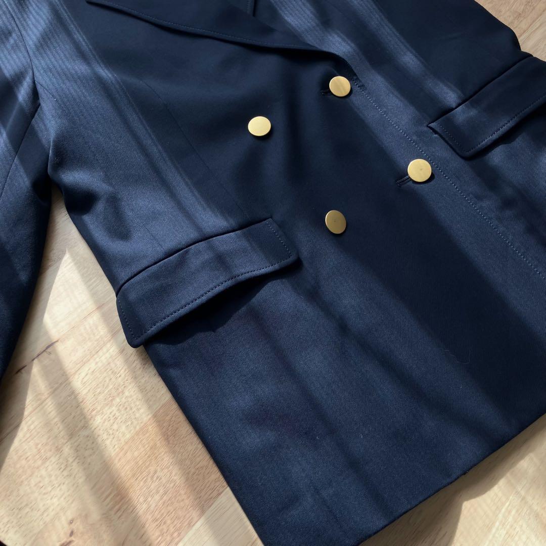 Spick & Span ドライツイルダブルブレストジャケット 紺 36