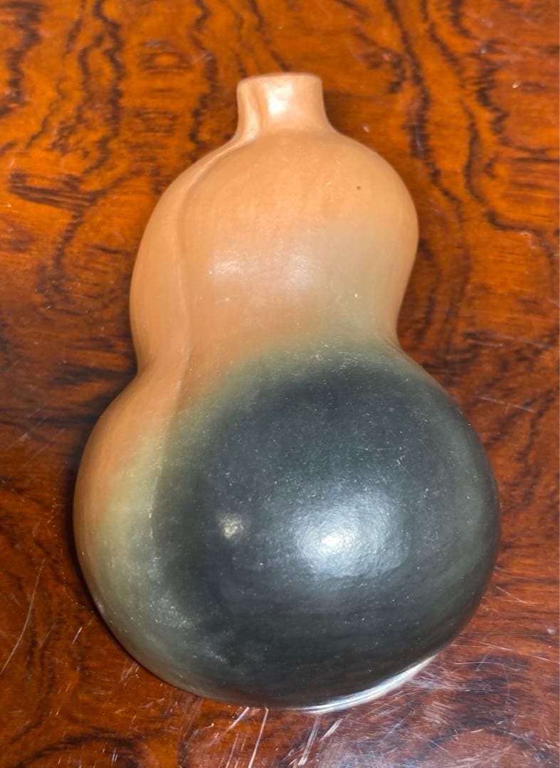 【茶道具】蒲池窯　雲華焼　瓢香合（共箱）