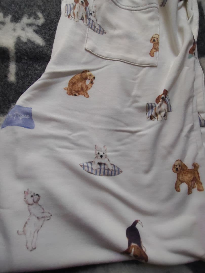 最終値下げ ジェラートピケ 【UNISEX】プレイフルDOG柄ロングパンツ