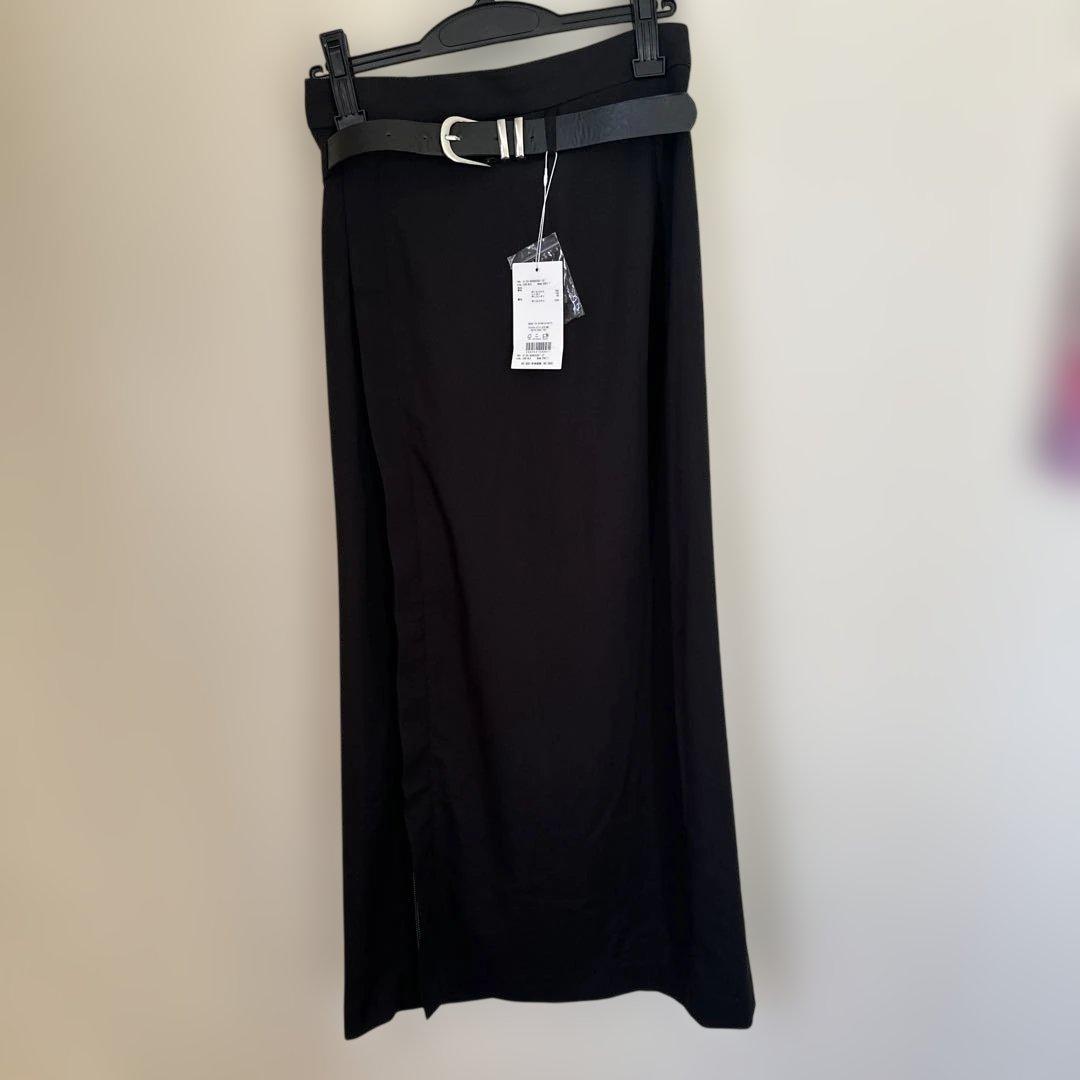【新品】MURUA ZIPスリットナロースカート　ブラック Sサイズ