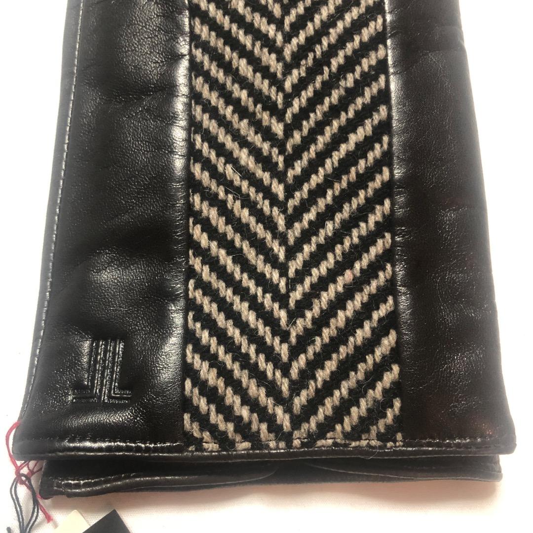 ランバンコレクション・スマホ対応 紳士レザー手袋（焦茶 24cm・裏ニット