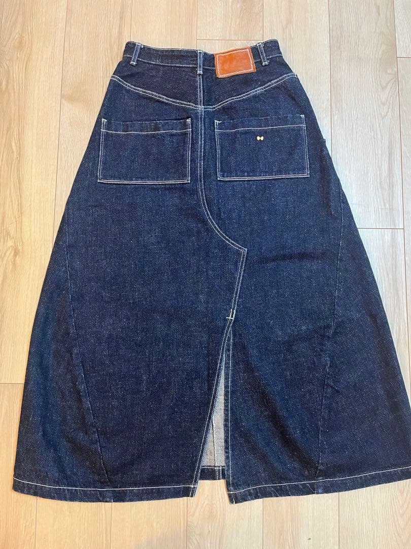 uni　ミナペルホネン　ロングスカート　デニム　34 indigo