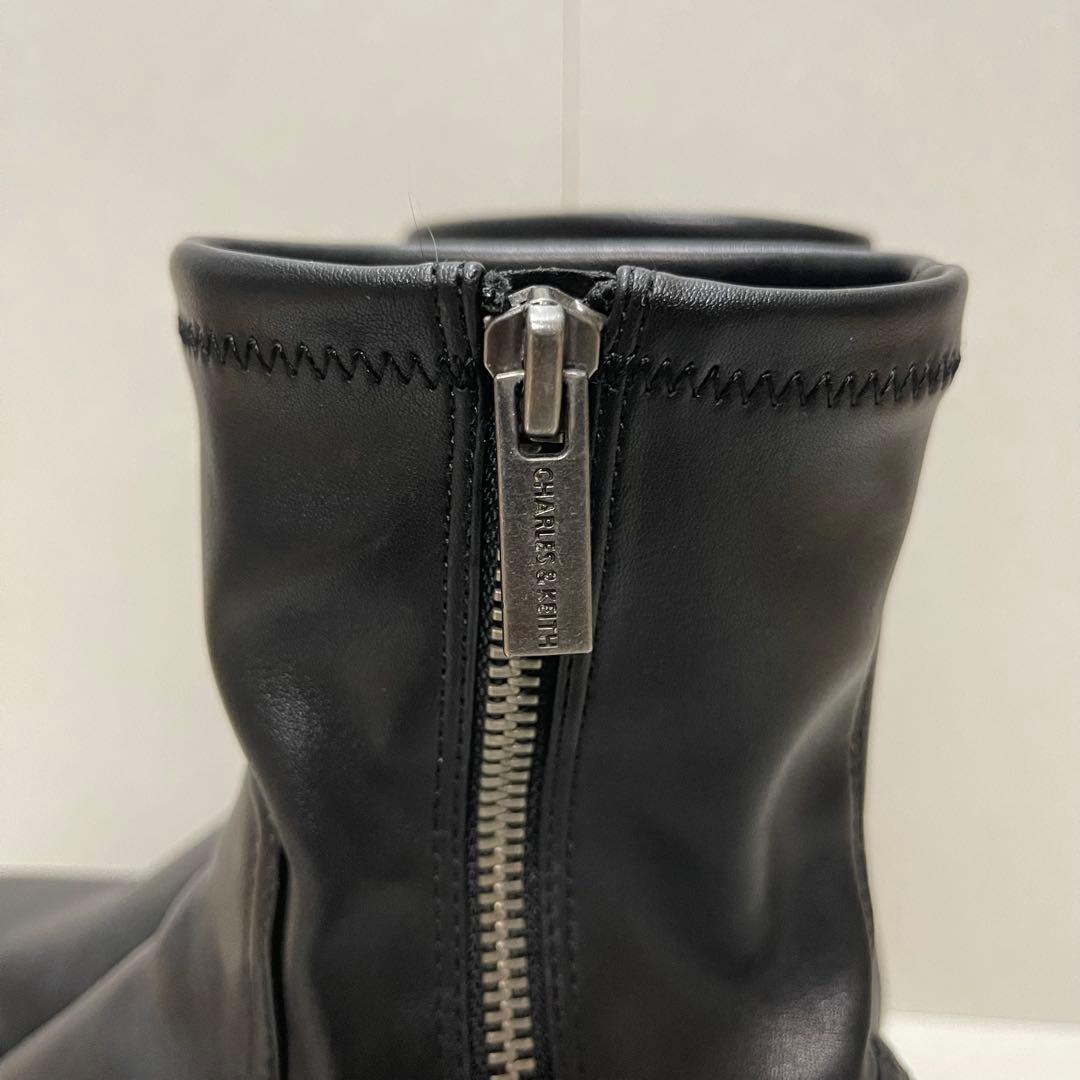 CHARLES&KEITH サイドジップ アンクルブーツ36/23.0cm