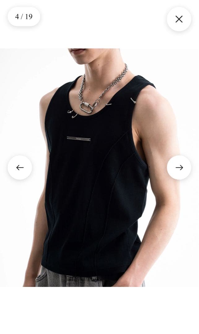 【新品未使用】jent louis ピアスタンクトップ size:M