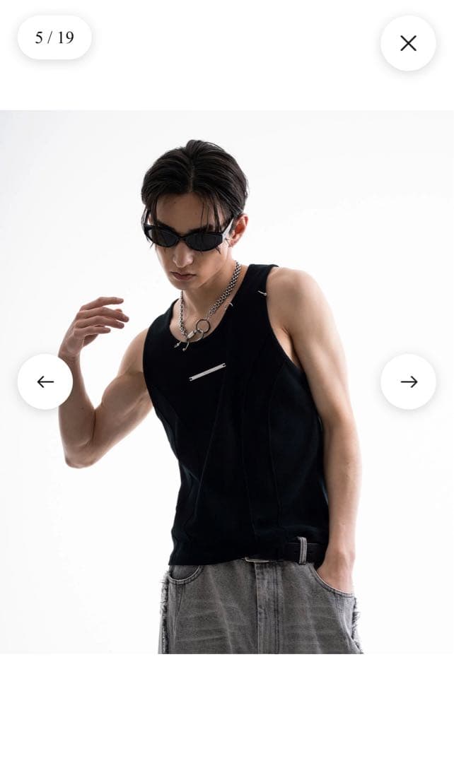 【新品未使用】jent louis ピアスタンクトップ size:M