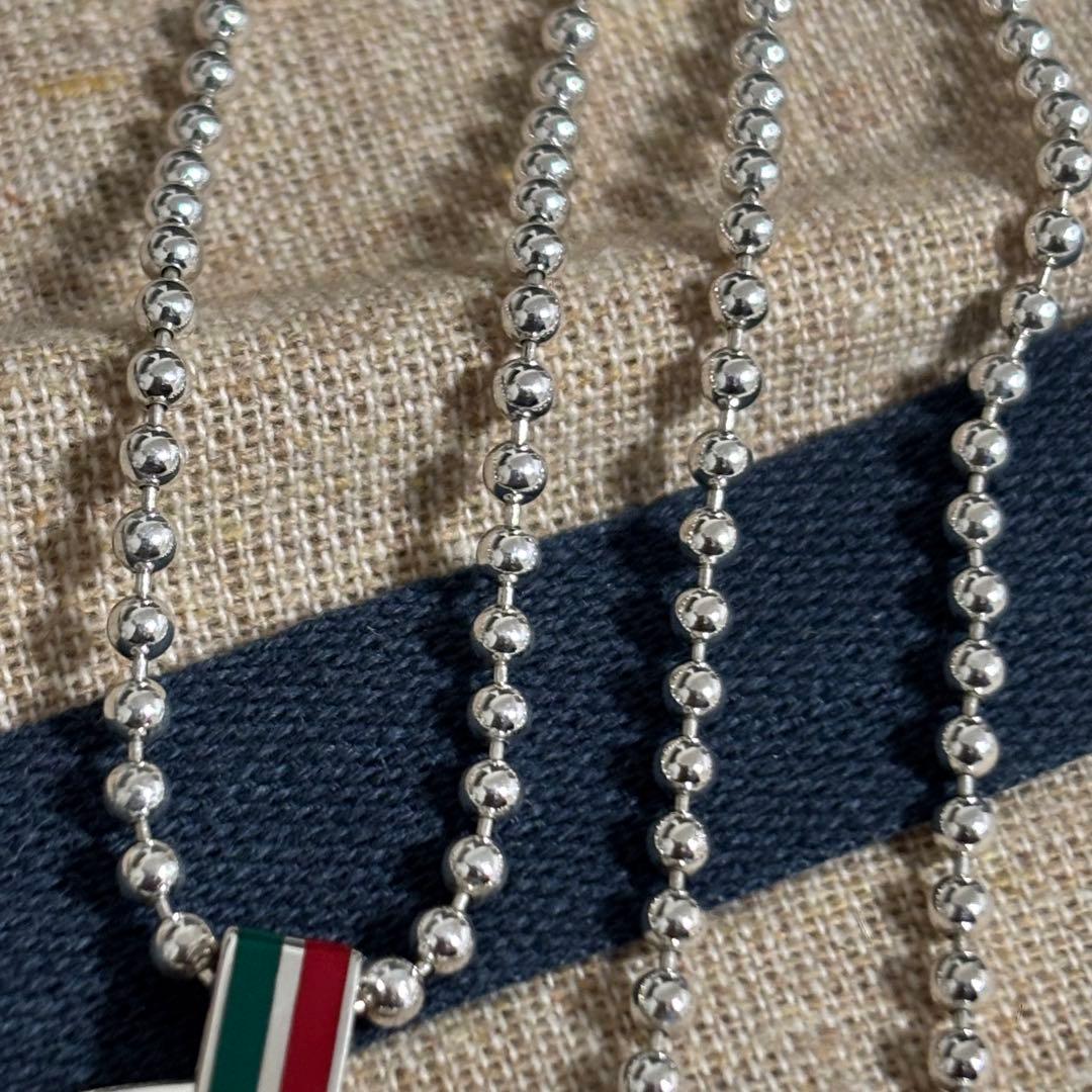 GUCCI 新品未使用品　クレストG刻印エナメル ドッグタグネックレス　925