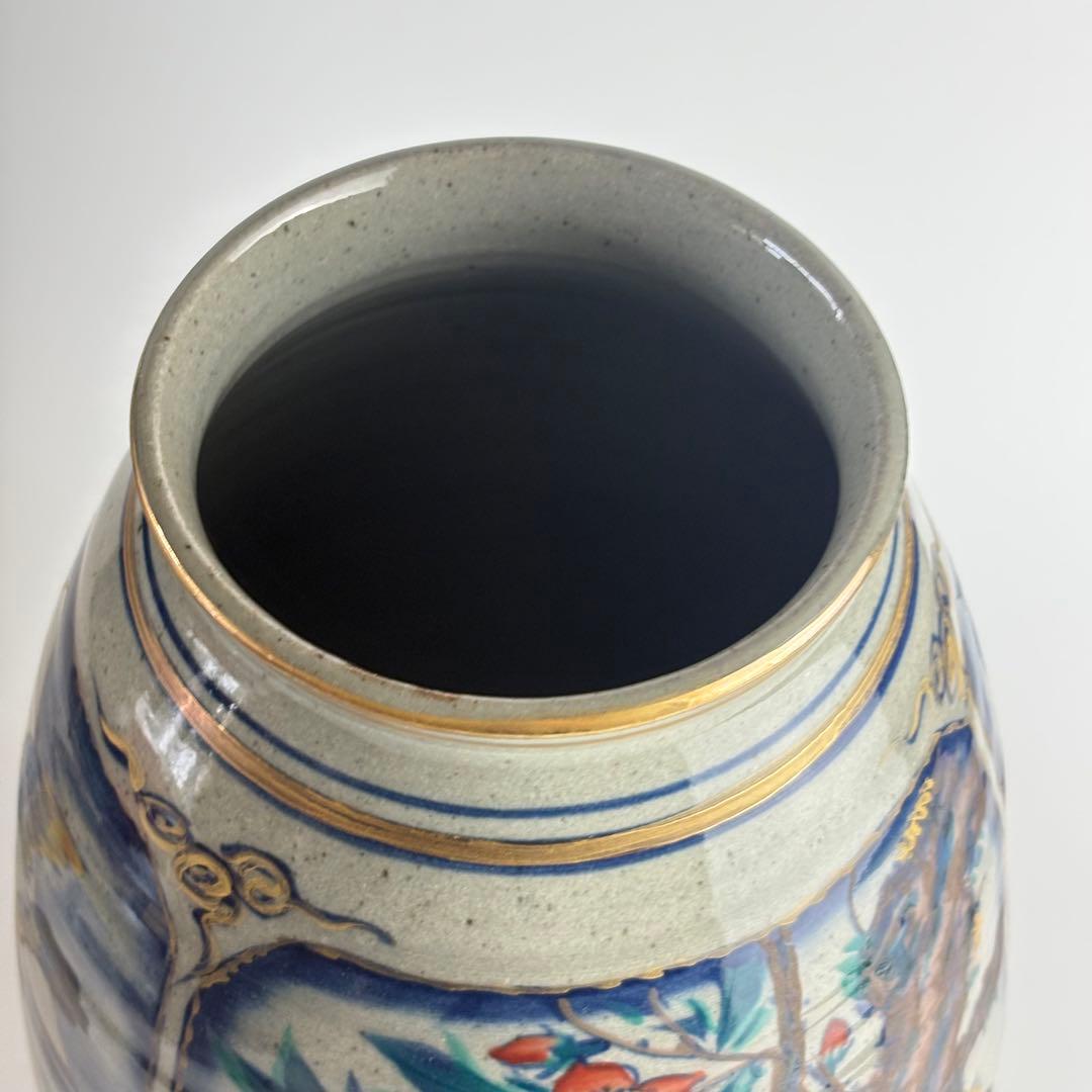 清宝窯 盛絵 三景 花瓶 花器 花入れ 華道具