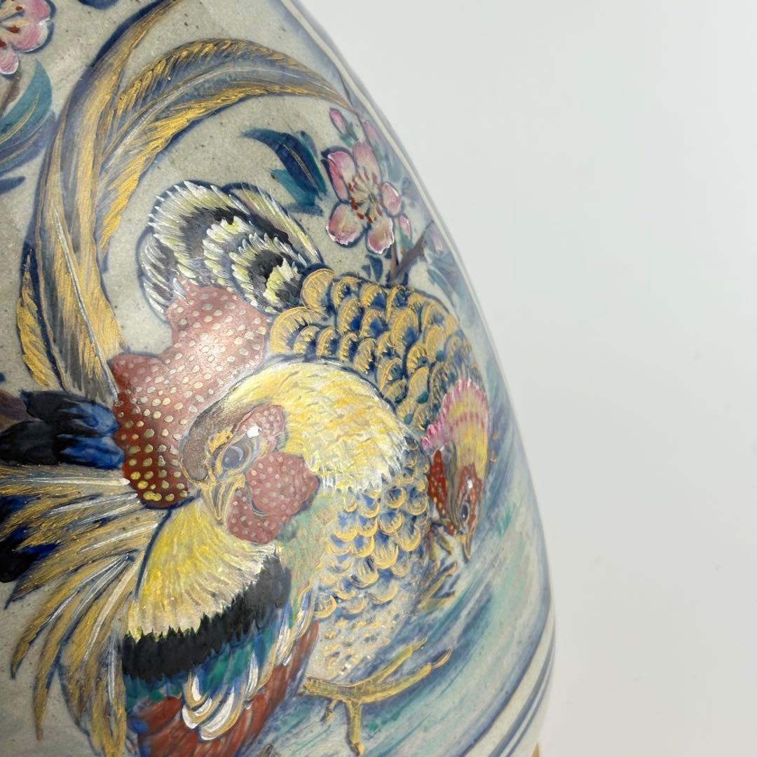 清宝窯 盛絵 三景 花瓶 花器 花入れ 華道具