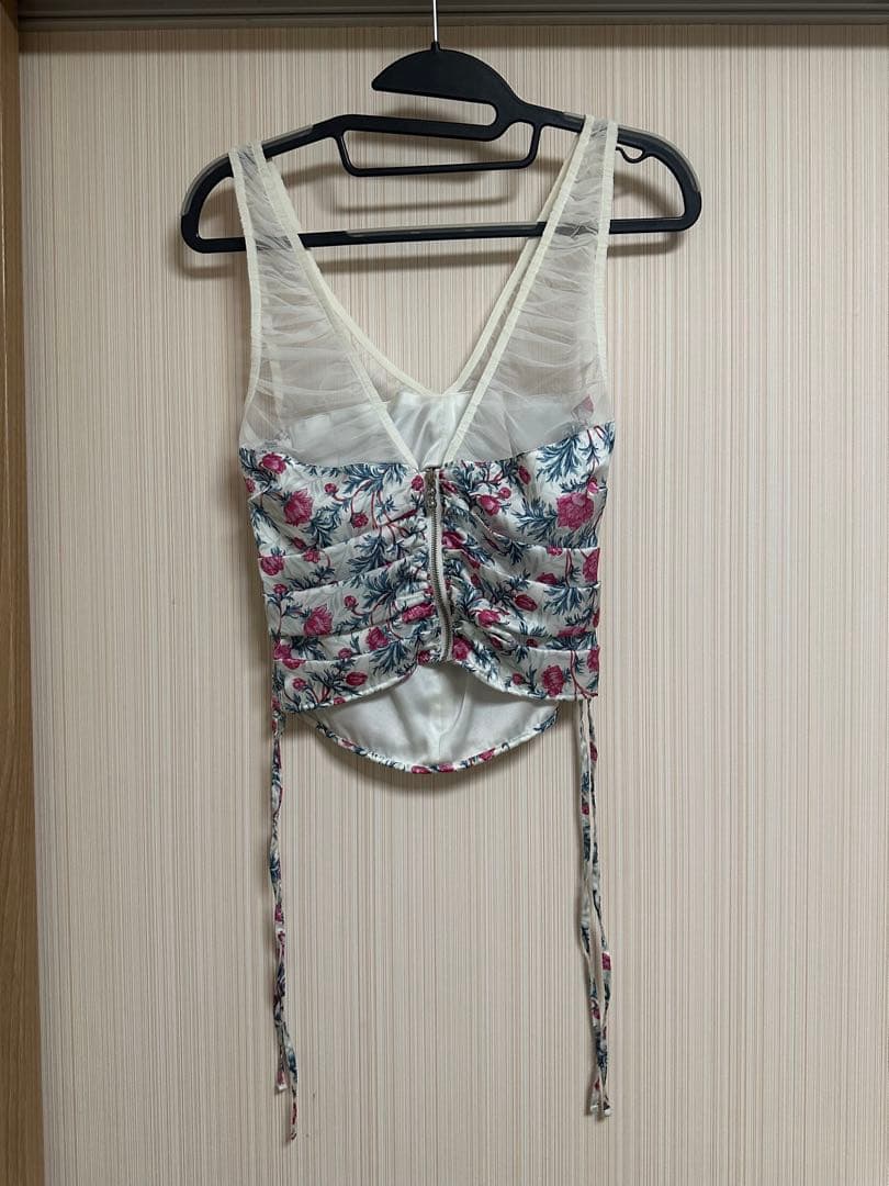 【値下げ不可】fetico FLOWER PRINT GATHERED TOP