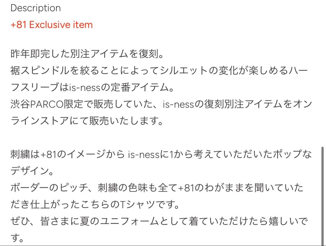 【定価以下】 is-ness BORDER T-SHIRT for +81